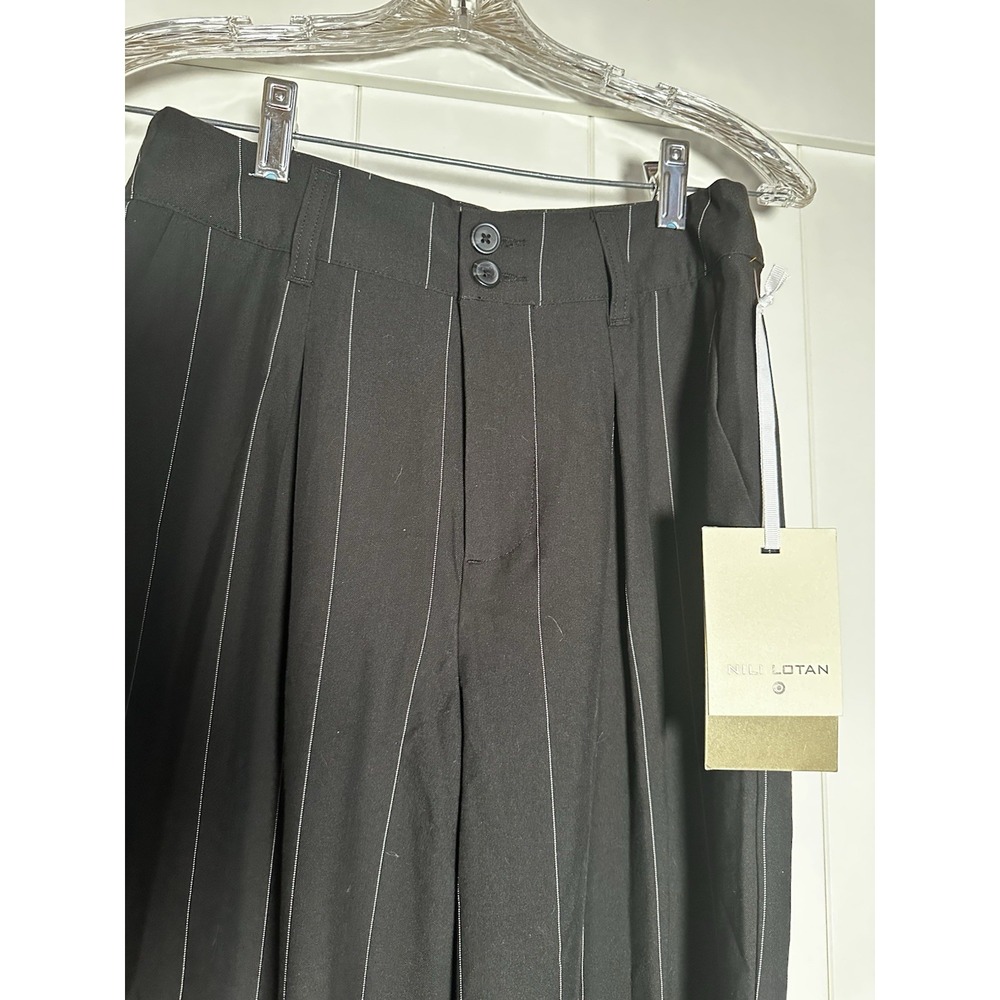 NILI LOTAN X Target Size O Black Pinstripe High-Rise Wide Leg Trousers Pants NWT